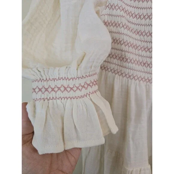 Nothing Fits But Yumi Dress Womens Size Medium Cream Puff Sleeve Mommy & Me - Picture 11 of 15